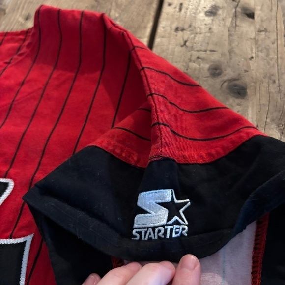 Vintage STARTER 90s Chicago Bulls Pinstripe Baseball Jersey 
Men’s XXL - Picture 4 of 13